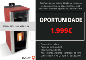 ESTUFA PELLETS 21KW VERMELHA